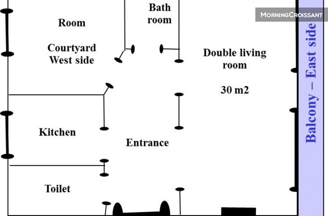 Furnished 2-3 rooms Metro Pasteur