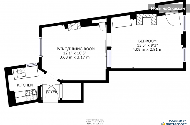Apartment of 34sqm Paris 17th
