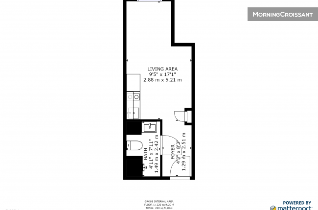 Studio 1 single bed
