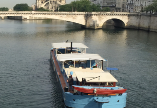 Magnificent calm and bright barge