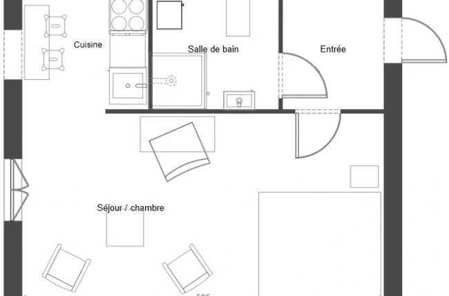 Furnished flat with parking