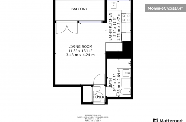 Studio with terrace and parking