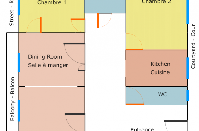 Large 2 BDR Elysee - Etoile