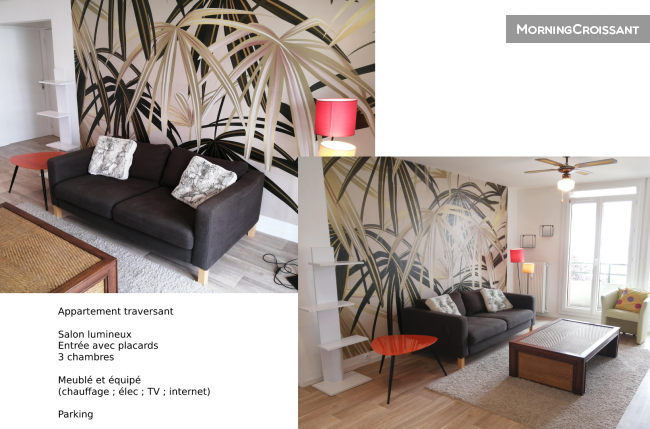 T4 65m² furnished - Bel Air Limoges