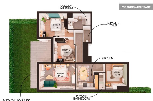 15 m² room at ST83