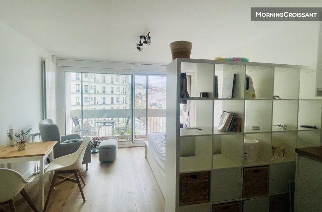 Studio with sunny balcony