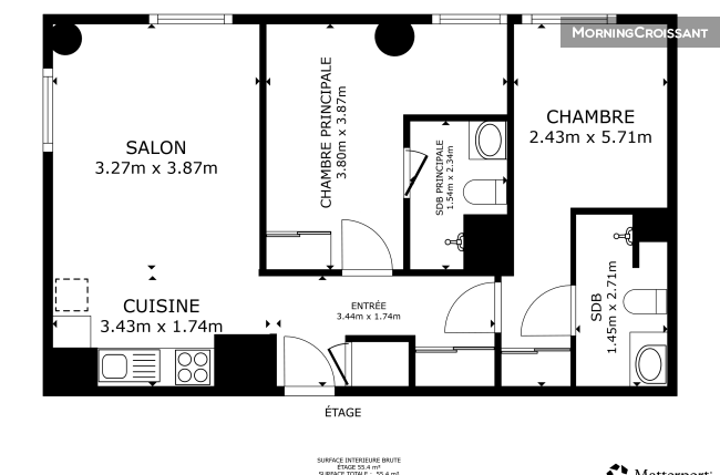 Shared room in a T3