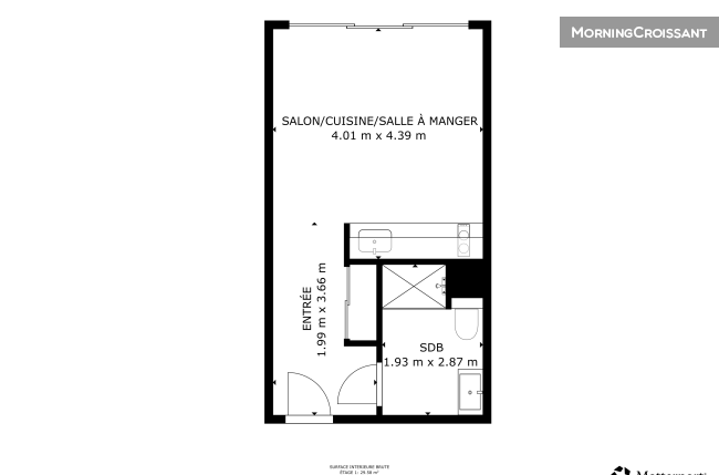 Very large furnished studio