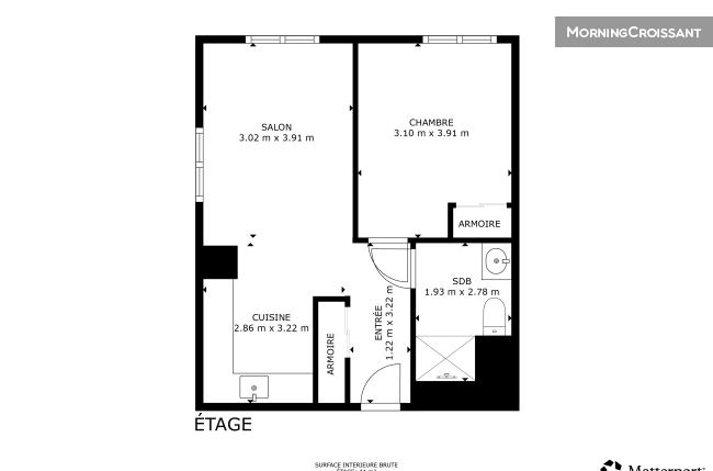 Charming 2-room apartment centre