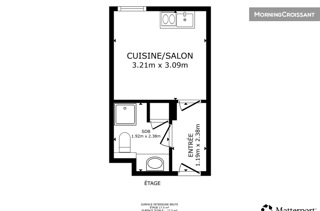 Furnished studio in residence