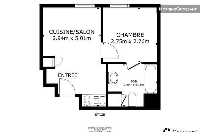 Furnished T2 in residence