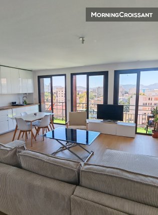 Furnished flat, 47 m² + balcony