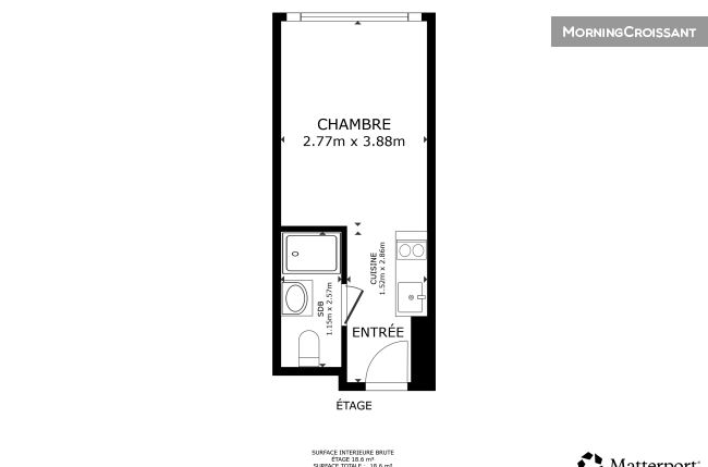 Furnished studio in residence