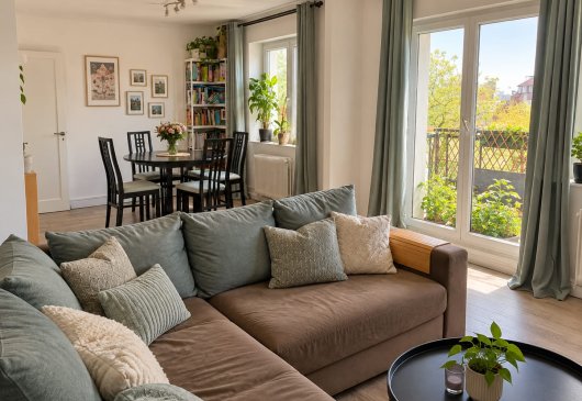 Furnished flat, 64m² – 2 br – pkg