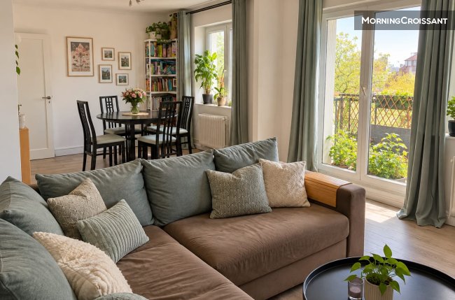 Furnished flat, 64m² – 2 br – pkg